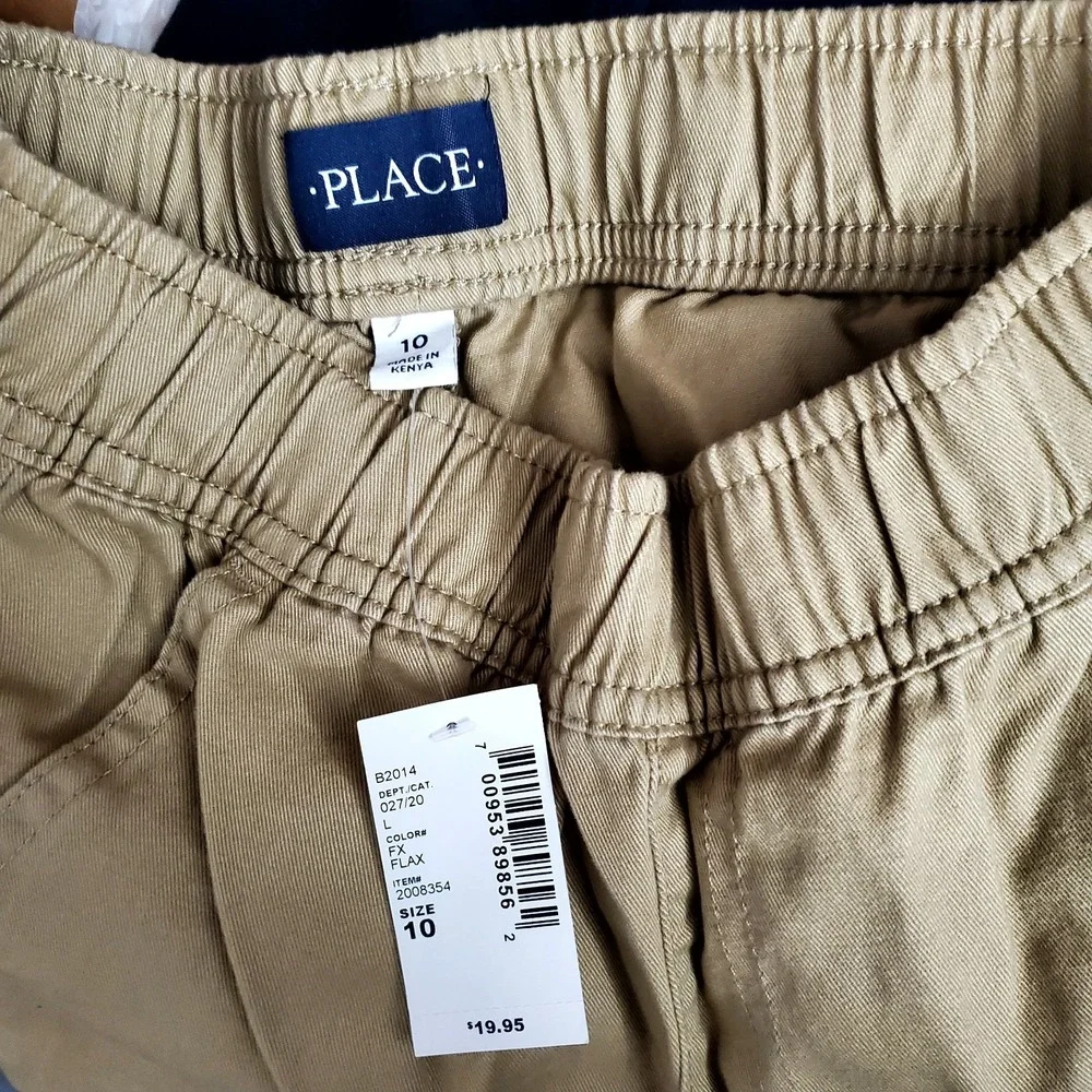 NWT ◇ The Children's Place ◇ Boy's Pull On Cargo Khaki Pants Flax Tan ◇ Size 10‎